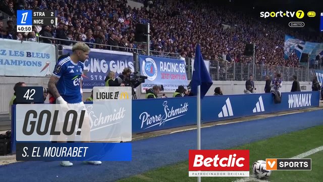 GOLO! Strasbourg, S. El Mourabet aos 42', Strasbourg 3-0 Nice