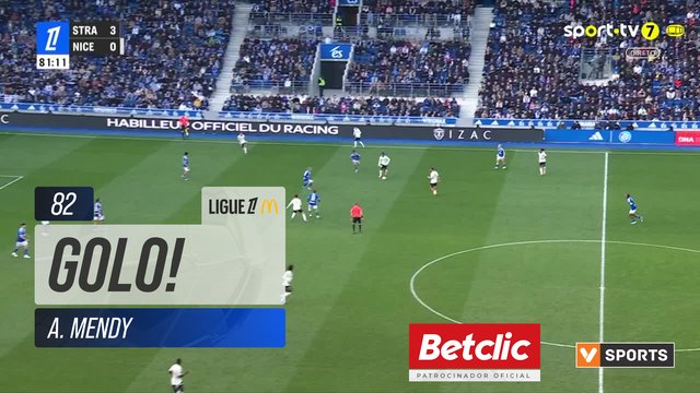GOLO! Nice, A. Mendy aos 82', Strasbourg 3-1 Nice