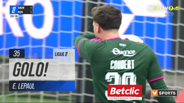 GOLO! Rennes, E. Lepaul aos 35', Brest 1-2 Rennes