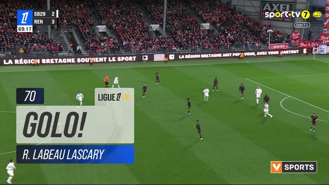 GOLO! Brest, R. Labeau Lascary aos 70', Brest 3-3 Rennes