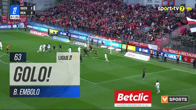 GOLO! Rennes, B. Embolo aos 63', Brest 2-3 Rennes
