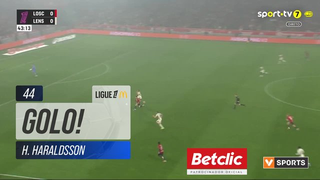 GOLO! Lille, H. Haraldsson aos 44', Lille 1-0 Lens