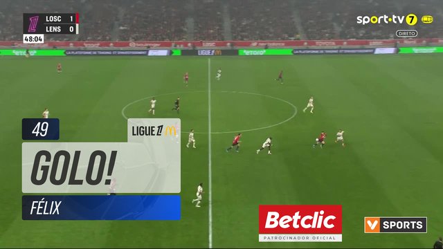 GOLO! Lille, Félix aos 49', Lille 2-0 Lens