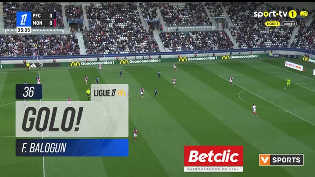 GOLO! Monaco, F. Balogun aos 36', Paris FC 3-1 Monaco