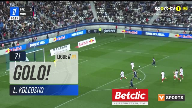 GOLO! Paris FC, L. Koleosho aos 71', Paris FC 4-1 Monaco