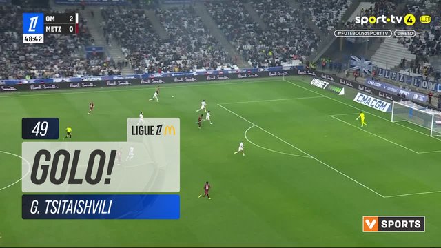 GOLO! Metz, G. Tsitaishvili aos 49', Marselha 2-1 Metz