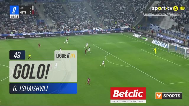 GOLO! Metz, G. Tsitaishvili aos 49', Marselha 2-1 Metz