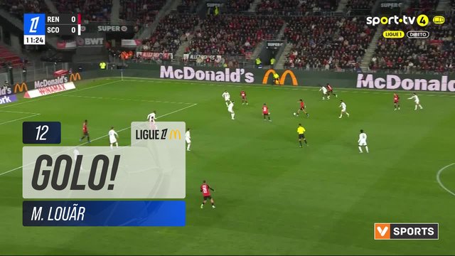 GOLO! Rennes, M. Louãr (p.b.) aos 12', Rennes 1-0 Angers