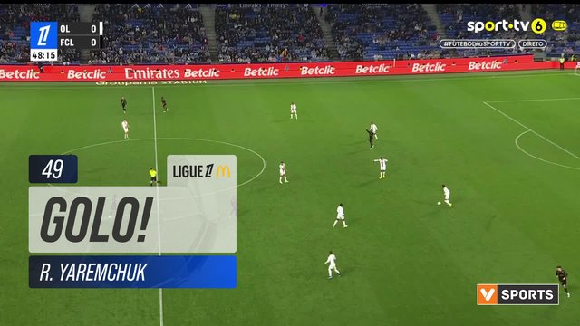 GOLO! Lyon, R. Yaremchuk aos 49', Lyon 1-0 Lorient
