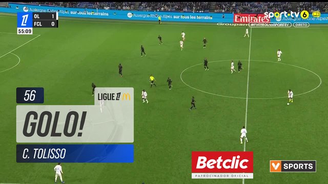 GOLO! Lyon, C. Tolisso aos 56', Lyon 2-0 Lorient