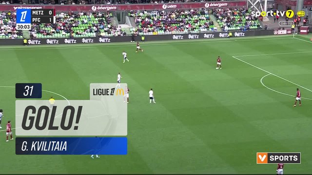 GOLO! Metz, G. Kvilitaia aos 31', Metz 1-1 Paris FC