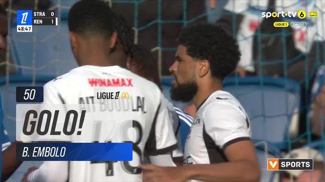 GOLO! Rennes, B. Embolo aos 50', Strasbourg 0-2 Rennes