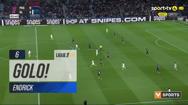 GOLO! Lyon, Endrick aos 6', PSG 0-1 Lyon