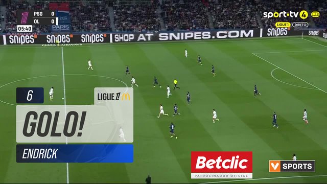 GOLO! Lyon, Endrick aos 6', PSG 0-1 Lyon
