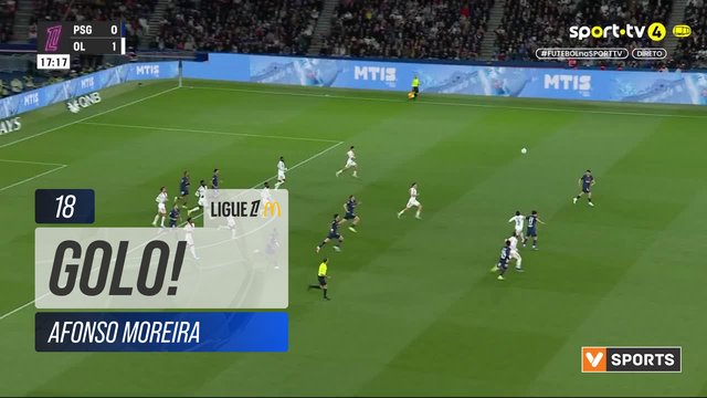 GOLO! Lyon, Afonso Moreira aos 18', PSG 0-2 Lyon