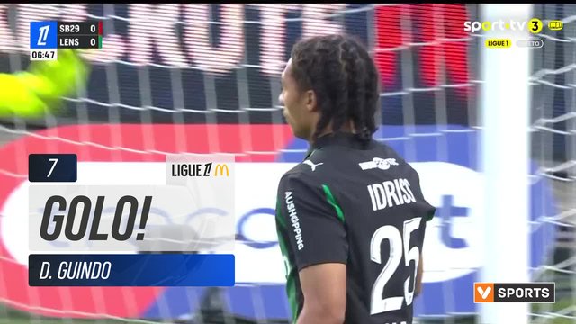 GOLO! Brest, D. Guindo aos 7', Brest 1-0 Lens