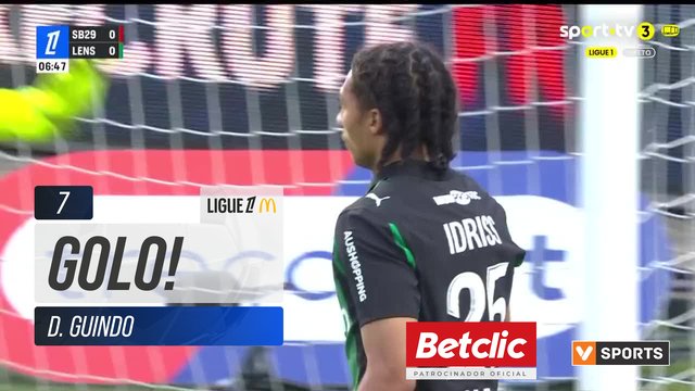 GOLO! Brest, D. Guindo aos 7', Brest 1-0 Lens