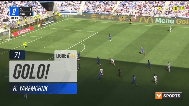 GOLO! Lyon, R. Yaremchuk aos 71', Lyon 3-1 Auxerre