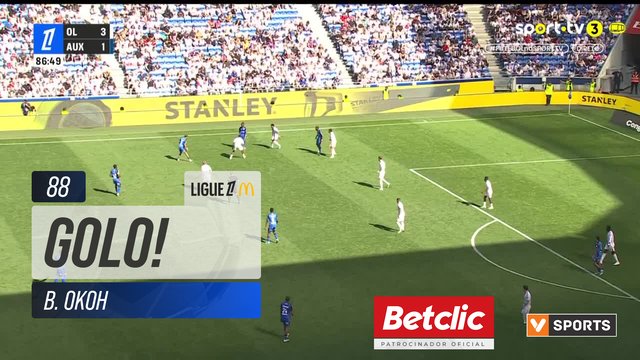 GOLO! Auxerre, B. Okoh aos 88', Lyon 3-2 Auxerre