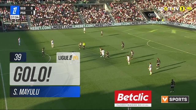 GOLO! PSG, S. Mayulu aos 39', Angers 0-2 PSG
