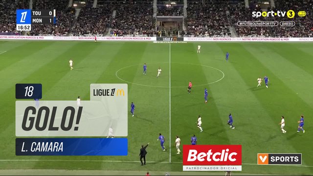 GOLO! Monaco, L. Camara aos 18', Toulouse 0-2 Monaco