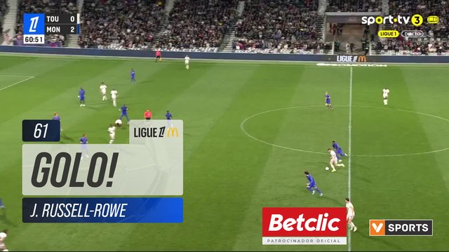 GOLO! Toulouse, J. Russell-Rowe aos 61', Toulouse 1-2 Monaco