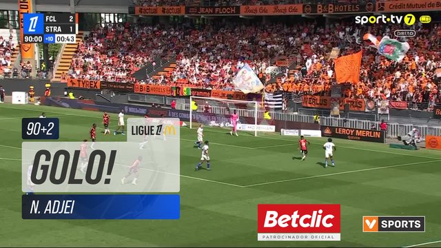GOLO! Strasbourg, N. Adjei (p.b.) aos 90'+2', Lorient 2-2 Strasbourg