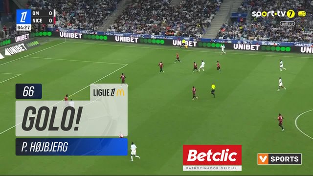 GOLO! Marselha, P. Højbjerg aos 66', Marselha 1-0 Nice