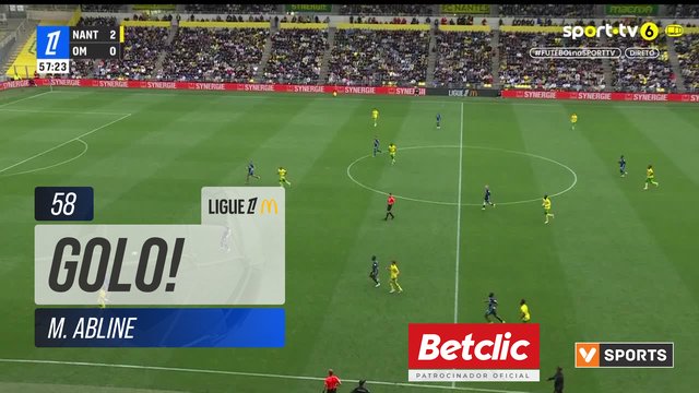 GOLO! Nantes, M. Abline aos 58', Nantes 3-0 Marselha
