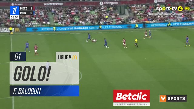 GOLO! Monaco, F. Balogun aos 61', Metz 1-1 Monaco