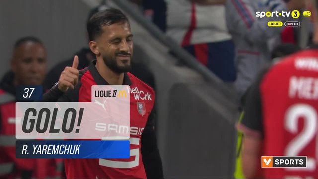 GOLO! Lyon, R. Yaremchuk aos 37', Lyon 1-1 Rennes