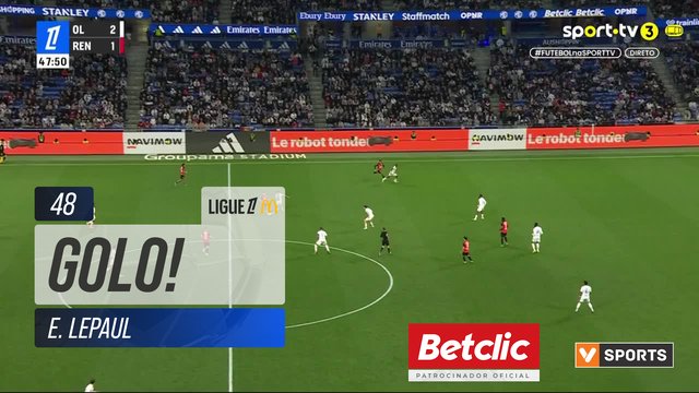 GOLO! Rennes, E. Lepaul aos 48', Lyon 2-2 Rennes