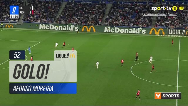 GOLO! Lyon, Afonso Moreira aos 52', Lyon 3-2 Rennes