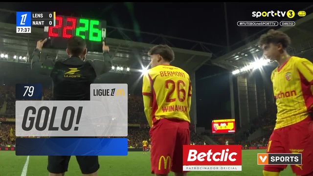 GOLO! Lens aos 79', Lens 1-0 Nantes