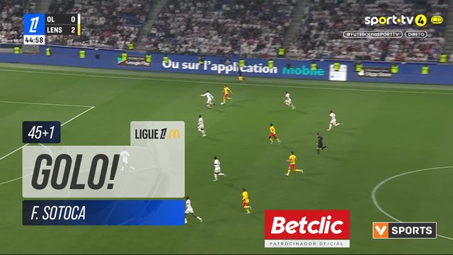 GOLO! Lens, F. Sotoca aos 45'+1', Lyon 0-3 Lens