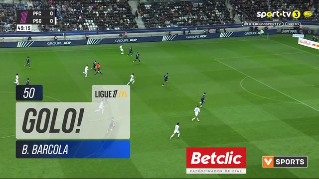 GOLO! PSG, B. Barcola aos 50', Paris FC 0-1 PSG