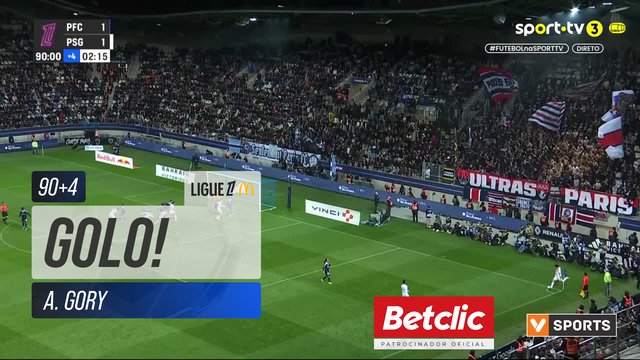 GOLO! Paris FC, A. Gory aos 90'+4', Paris FC 2-1 PSG