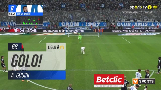 GOLO! Marselha, A. Gouiri aos 68', Marselha 2-0 Strasbourg