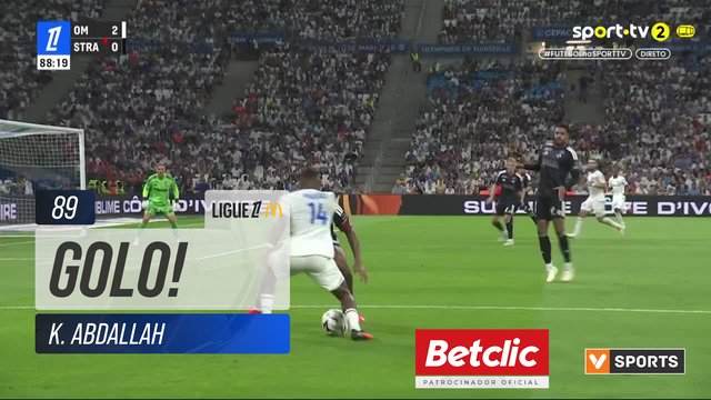GOLO! Marselha, K. Abdallah aos 89', Marselha 3-0 Strasbourg