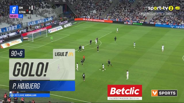 GOLO! Marselha, P. Højbjerg aos 90'+6', Marselha 4-0 Strasbourg