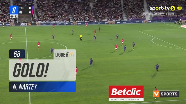 GOLO! Lyon, N. Nartey aos 68', Toulouse 0-1 Lyon