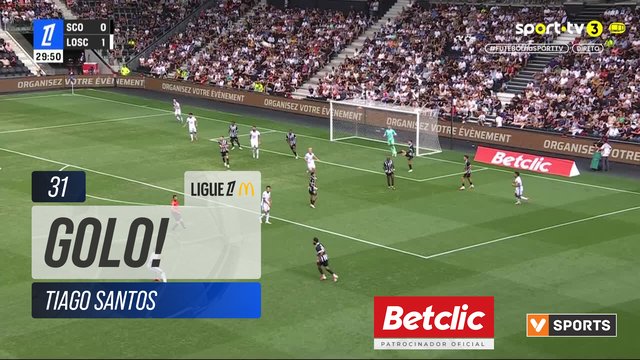 GOLO! Lille, Tiago Santos aos 31', Angers 0-2 Lille