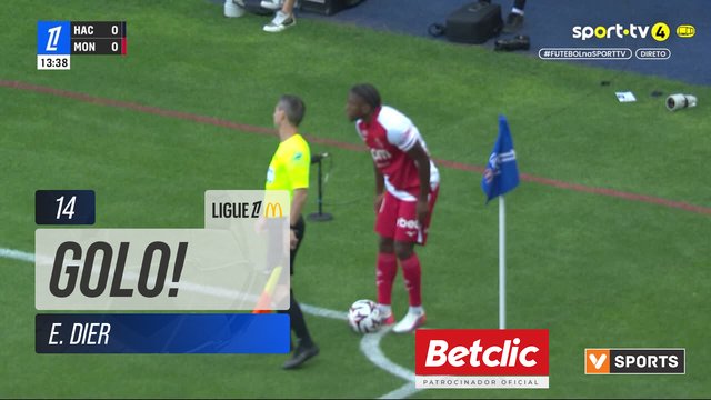 GOLO! Monaco, E. Dier aos 14', Le Havre 0-1 Monaco