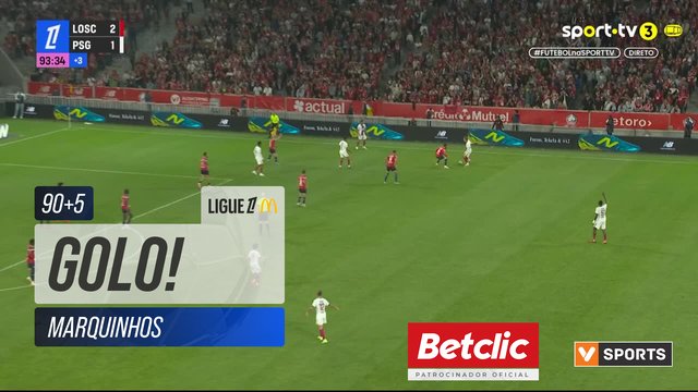 GOLO! PSG, Marquinhos aos 90'+5', Lille 2-2 PSG