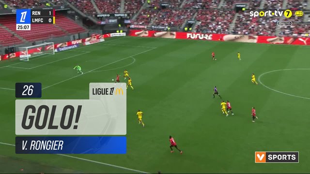 GOLO! Rennes, V. Rongier aos 26', Rennes 2-0 Le Mans