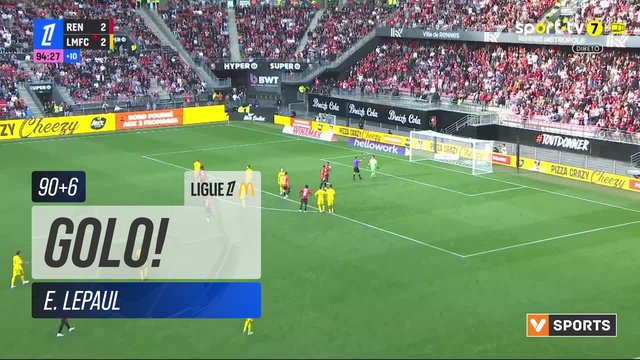 GOLO! Rennes, E. Lepaul aos 90'+6', Rennes 3-2 Le Mans