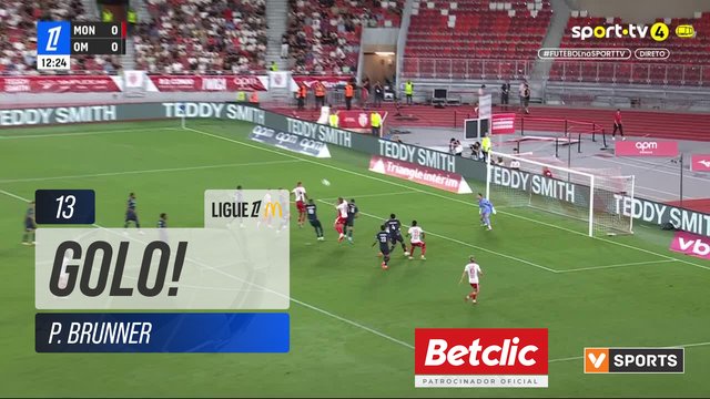 GOLO! Monaco, P. Brunner aos 13', Monaco 1-0 Marselha