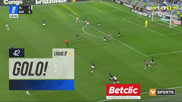 GOLO! Auxerre aos 42', Lyon 2-1 Auxerre