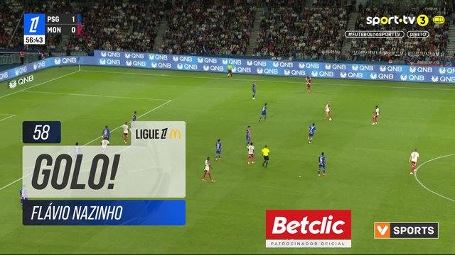 GOLO! Monaco, Flávio Nazinho aos 58', PSG 1-1 Monaco