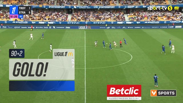 GOLO! Strasbourg aos 90'+2', Troyes 1-6 Strasbourg